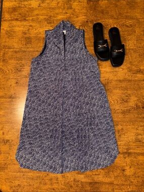 Collective Concepts Navy Heathered Sleeveless Midi Dress